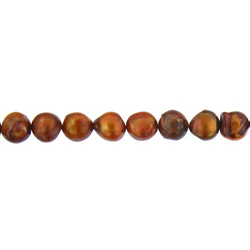 Copper, 10.5mm Width by 8.5mm Length by 10.5mm Height, Potato Pearl Bead. Quantity per pack: 39 Pieces.