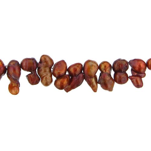 Copper, 9.5mm Width by 8.0mm Length by 14.5mm Height, Baroque Pearl Bead. Quantity per pack: 49 Pieces.