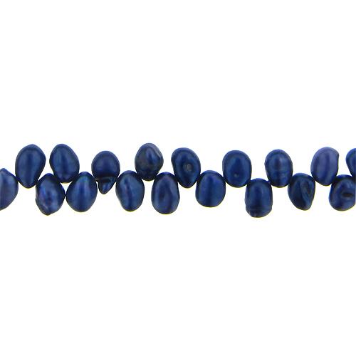 Blue, 7.0mm Width by 6.0mm Length by 9.0mm Height, Potato Pearl Bead. Quantity per pack: 85 Pieces.