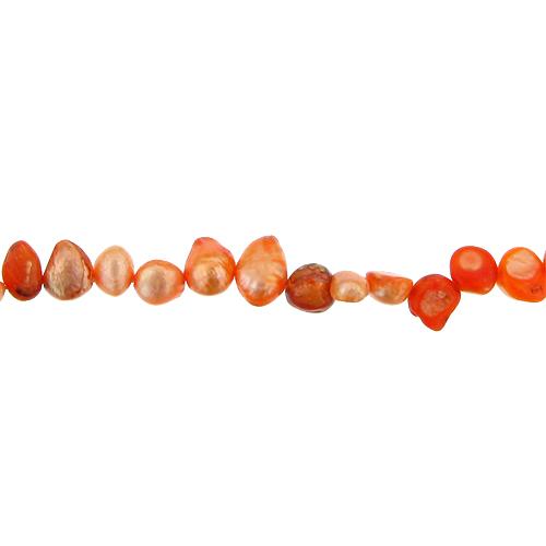 Coral, 10.0mm Width by 4.5mm Length by 6.5mm Height, Potato Pearl Bead. Quantity per pack: 60 Pieces.