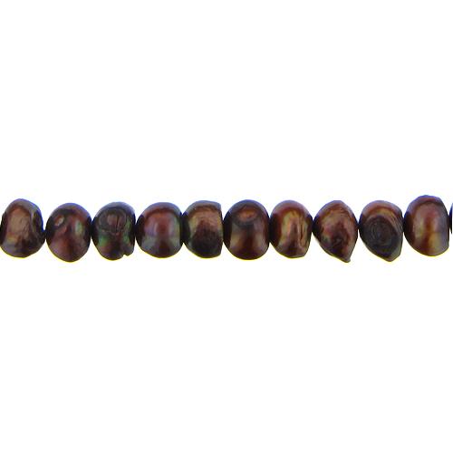Deep Brown, 12.5mm Width by 11.0mm Length by 10.0mm Height, Potato Pearl Bead. Quantity per pack: 41 Pieces.