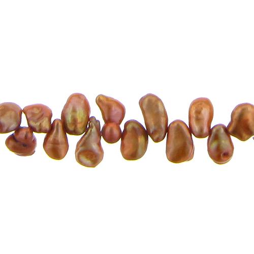 Copper, 6.0mm Width by 3.0mm Length by 9.5mm Height, Petal Pearl Bead. Quantity per pack: 107 Pieces.