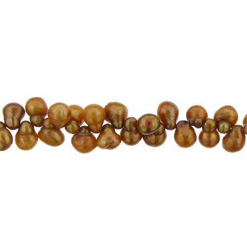 Gold, 8.0mm Width by 7.0mm Length by 10.0mm Height, Baroque Pearl Bead. Quantity per pack: 84 Pieces.