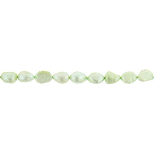 Light Green, 8.5mm Width by 5.5mm Length by 10.5mm Height, Potato Pearl Bead. Quantity per pack: 40 Pieces.