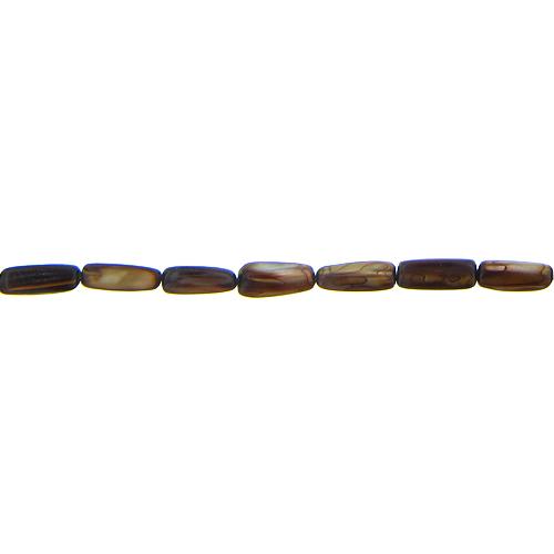 Brown, 6.5mm Width by 4.5mm Length by 15.0mm Height, Rectangle Shell Bead. Quantity per pack: 28 Pieces.