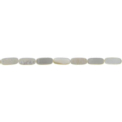 Cream, 6.5mm Width by 3.5mm Length by 16.0mm Height, Oval Shell Bead. Quantity per pack: 26 Pieces.