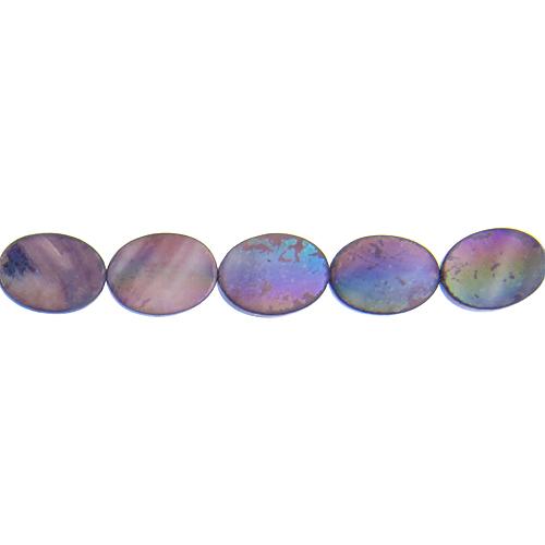 Mauve, 13.5mm Width by 3.5mm Length by 18.0mm Height, Oval Shell Bead. Quantity per pack: 22 Pieces.