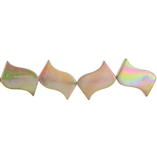 Bright Gold, 22.0mm Width by 3.0mm Length by 20.0mm Height, S-Shape Shell Bead. Quantity per pack: 19 Pieces.