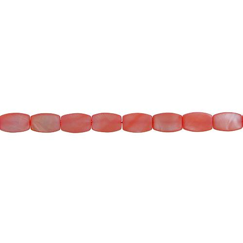 Coral, 8.0mm Width by 3.0mm Length by 12.0mm Height, Rectangle Shell Bead. Quantity per pack: 33 Pieces.
