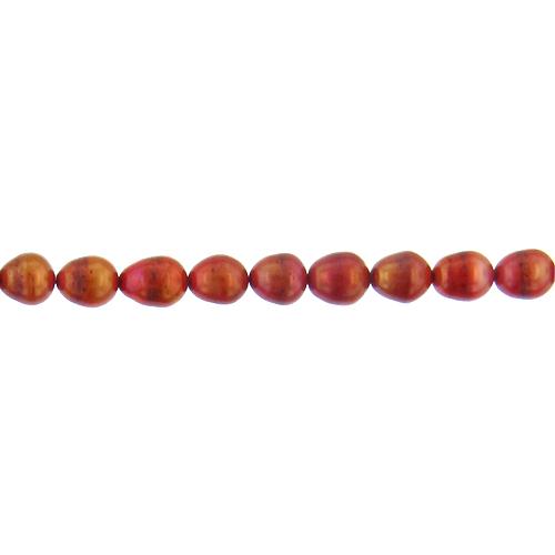 Maroon, 7.5mm Width by 7.5mm Length by 9.5mm Height, Oval Pearl Bead. Quantity per pack: 53 Pieces.