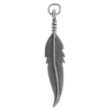 Load image into Gallery viewer, Sterling Silver, 4.4mm Width by 8.6mm Length by 39.8mm Height, Feather Charm. Quantity Per Pack: 1 Piece.