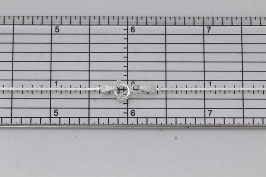 Sterling Silver, 0.8mm Width / Length, 18 Inch Square Regular Snake Chain with 6.0mm Width / Length by 1.4mm Thick, Smooth Spring Ring Clasp and Tags Ends. Quantity Per Pack: 1 Piece.