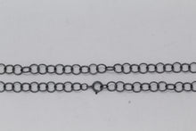 Load image into Gallery viewer, Sterling Silver Black Diamond, 5.0mm Width / Length, 30 Inch Circle Chain with 5.0mm Width / Length by 1.0mm Thick, Smooth Spring Ring Clasp. Quantity Per Pack: 1 Piece.