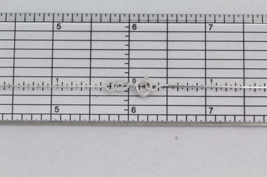 Sterling Silver, 0.7mm Width / Length, 16 Inch Square Regular Snake Chain with 6.0mm Width / Length by 1.4mm Thick, Smooth Spring Ring Clasp. Quantity Per Pack: 1 Piece.