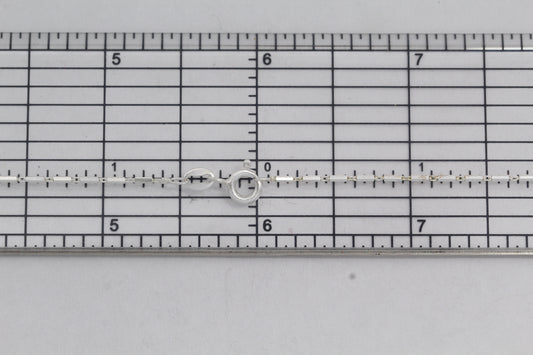 Sterling Silver, 1.1mm Width by 4.3mm Length, 18 Inch Regular Bar Chain with 6.0mm Width / Length by 1.4mm Thick, Smooth Spring Ring Clasp. Quantity Per Pack: 1 Piece.