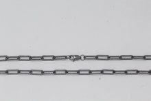 Load image into Gallery viewer, Sterling Silver Black rhodium, 3.8mm Width by 9.8mm Length, 18 Inch Elongated Cable Chain with 8.5mm Length by 2.1mm Thick, Oval Trigger Lobster Clasp. Quantity Per Pack: 1 Piece.