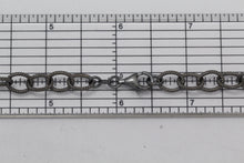 Load image into Gallery viewer, Sterling Silver Black Diamond, 8.0mm Width by 10.3mm Length, 24 Inch Twisted Cable Chain with 13.0mm Length by 3.0mm Thick, Trigger Lobster Clasp. Quantity Per Pack: 1 Piece.