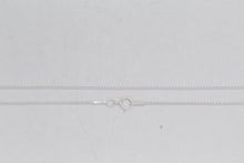 Load image into Gallery viewer, Sterling Silver, 1.0mm Width / Length, 18 Inch Rounded Box Chain with 6.0mm Width / Length by 1.4mm Thick, Smooth Spring Ring Clasp. Quantity Per Pack: 1 Piece.