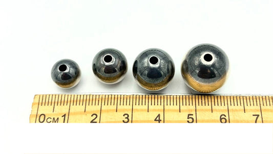 Navajo round pearl smooth bead jewelry making Loose Navajo Pearls, Navajo Beads, Sterling Silver 2 mm To 16 mm..