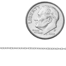 Load image into Gallery viewer, Sterling Silver 0.9mm Width by 1.5mm Length, Cable Chain. Price per: 1 Foot.
