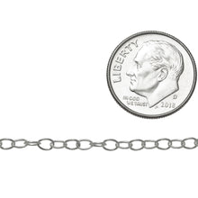 Load image into Gallery viewer, Sterling Silver 2.5mm Width by 3.6mm Length, Cable Chain. Price per: 1 Foot.