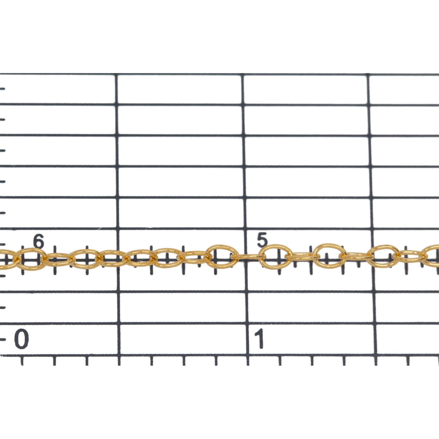 14kt Gold Filled 2.5mm width by 3.6mm length, Cable Chain. Price per: 1 Foot.