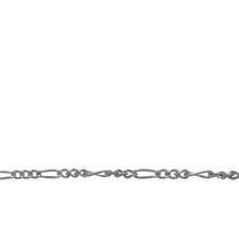 Load image into Gallery viewer, Chain by Foot. Sterling Silver Three of 1.7mm Width by 2.5mm Length Links Followed by 1.7mm Width by 4.6mm Length Long Link, Figaro Chain. Price per: 1 Foot.