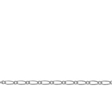 Load image into Gallery viewer, Chain by Foot. Sterling Silver 1.7mm Width by 3.5mm Length Smooth Oval Curb Link Connected By 1.3mm Width by 1.7mm Length Circle Link, Figaro Chain. Price per: 1 Foot.