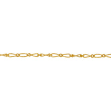 Load image into Gallery viewer, Chain by Foot. 14kt Gold Filled 1.7mm Width by 3.5mm Length Smooth Oval Curb Link Connected By 1.3mm Width by 1.7mm Length Smooth Smaller Link, Figaro Chain. Price per: 1 Foot.