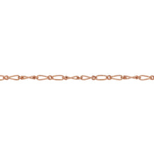 Load image into Gallery viewer, 14kt Gold Filled - Rose Gold 1.7mm Width by 3.5mm Length Smooth Oval Curb Link Connected By 1.3mm Width by 1.7mm Length Smooth Smaller Link, Figaro Chain. Price per: 1 Foot.