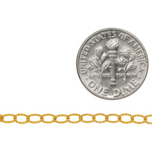 Load image into Gallery viewer, 14kt Gold Filled 2.7mm Width by 3.9mm Length Flat Corrugated Cable Chain. Price per: 1 Foot.