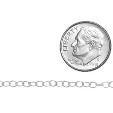 Load image into Gallery viewer, Sterling Silver 2.5mm Width by 3.2mm Length, Cable Chain. Price per: 1 Foot.
