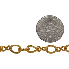 Load image into Gallery viewer, 14kt Gold Filled 5.6mm by 8.5mm Oval Curb Link connected to 3.5mm by 8.0mm Figure 8 Link, Figure 8 Chain. Price per: 1 Foot.
