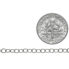 Load image into Gallery viewer, Sterling Silver 2.0mm Width by 3.0mm Length, Flat Cable Chain. Price per: 1 Foot.