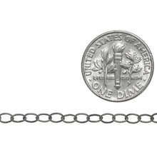 Load image into Gallery viewer, Sterling Silver Oxidized 2.4mm Width by 3.3mm Length, Twisted Cable Chain. Price per: 1 Foot.