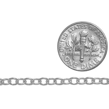 Load image into Gallery viewer, Sterling Silver 3.0mm Width by 4.0mm Length, Hammered Oval Cable Chain. Price per: 1 Foot.