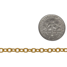 Load image into Gallery viewer, 14kt Gold Filled 3.0mm Width by 4.0mm Length, Hammered Oval Cable Chain. Price per: 1 Foot.