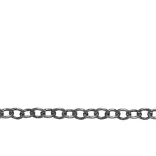 Load image into Gallery viewer, Chain by Foot. Sterling Silver Oxidized 3.0mm Width by 4.0mm Length, Hammered Oval Cable Chain. Price per: 1 Foot.
