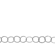 Load image into Gallery viewer, Chain by Foot. Sterling Silver 9.5mm Width by 10.5mm Length, Flat Hammered Circle Chain. Price per: 1 Foot.