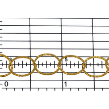 Load image into Gallery viewer, 14kt Gold Filled 9.5mm Width by 10.5mm Length, Flat Hammered Circle Chain. Price per: 1 Foot.