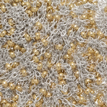 Load image into Gallery viewer, Sterling Silver 2 Tone, 1.1mm Width by 1.8mm Length Cable Chain With 1.8mm 14Kt Gold Filled Roundel Beads, Satellite Chain. Price per: 1 Foot.