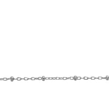 Load image into Gallery viewer, Sterling Silver 2 Tone, 1.1mm Width by 1.8mm Length Cable Chain With 1.8mm Sterling Silver Roundel Beads, Satellite Chain. Price per: 1 Foot.