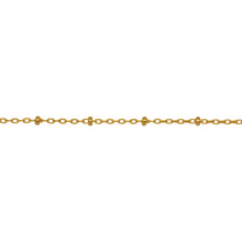 Load image into Gallery viewer, Chain by Foot. 14kt Gold Filled 1.1mm Width by 1.8mm Length Cable Chain With 1.8mm Gold Filled Roundel Beads, Satellite Chain. Price per: 1 Foot.