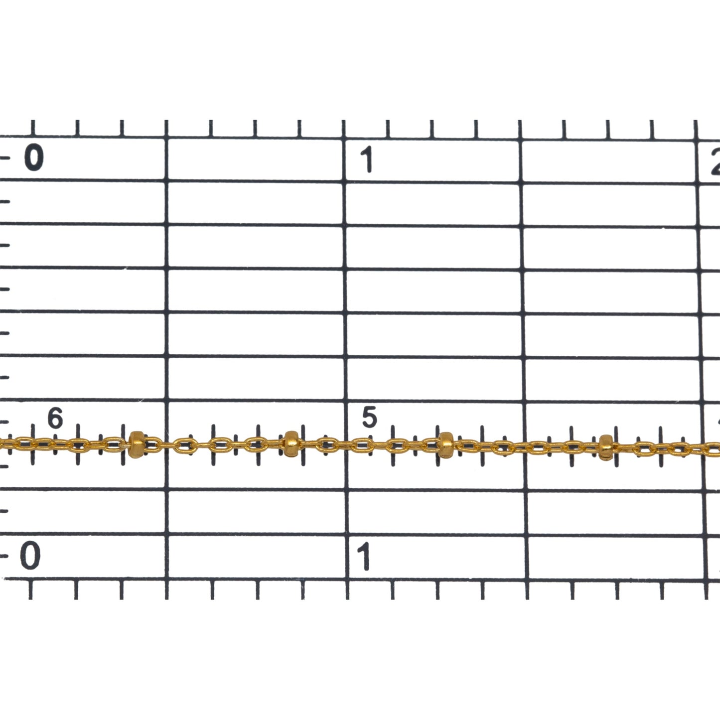 14kt Gold Filled 1.1mm Width by 1.8mm Length Cable Chain With 1.8mm Gold Filled Roundel Beads, Satellite Chain. Price per: 1 Foot.