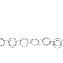 Load image into Gallery viewer, Chain by Foot. Sterling Silver Oxidized Double Link, 10.0mm Width / Length Plain Circle Link and 11.0mm Twisted Circle Link Followed by 7.0mm Width / Length Round Rolo Link, Circle Chain. Price per: 1 Foot.