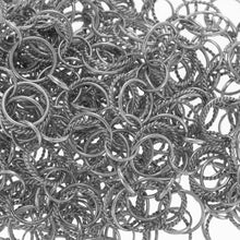 Load image into Gallery viewer, Sterling Silver Oxidized Double Link, 10.0mm Width / Length Plain Circle Link and 11.0mm Twisted Circle Link Followed by 7.0mm Width / Length Round Rolo Link, Circle Chain. Price per: 1 Foot.