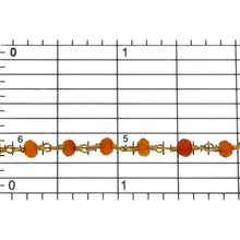 Load image into Gallery viewer, Brass Gold Plated / Vermeil 4.0mm Carnelian Gem Stone Chain. Price per: 1 Inch.