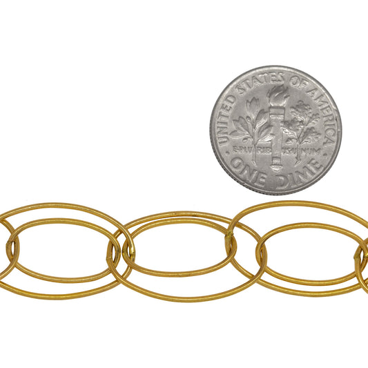 14kt Gold Filled 8.0mm by 14.0mm and 11.0mm by 20.0mm Oval Multi-Link, Cable Chain. Price per: 1 Foot.