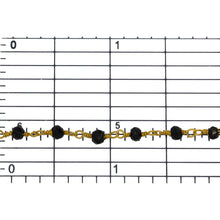 Load image into Gallery viewer, Brass Gold Plated / Vermeil 3.0mm Black Spinel Gem Stone Chain. Price per: 1 Inch.