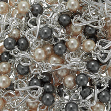 Load image into Gallery viewer, Sterling Silver 6.0mm Width by 14.8mm Length, Figure 8 Chain With Alternating Wire Wrapped 6.0mm Peach and Grey Swarovski Pearls connected to the Figure 8 Link With a 4.0mm Open ring, Figure 8 Chain. Price per: 1 Inch.